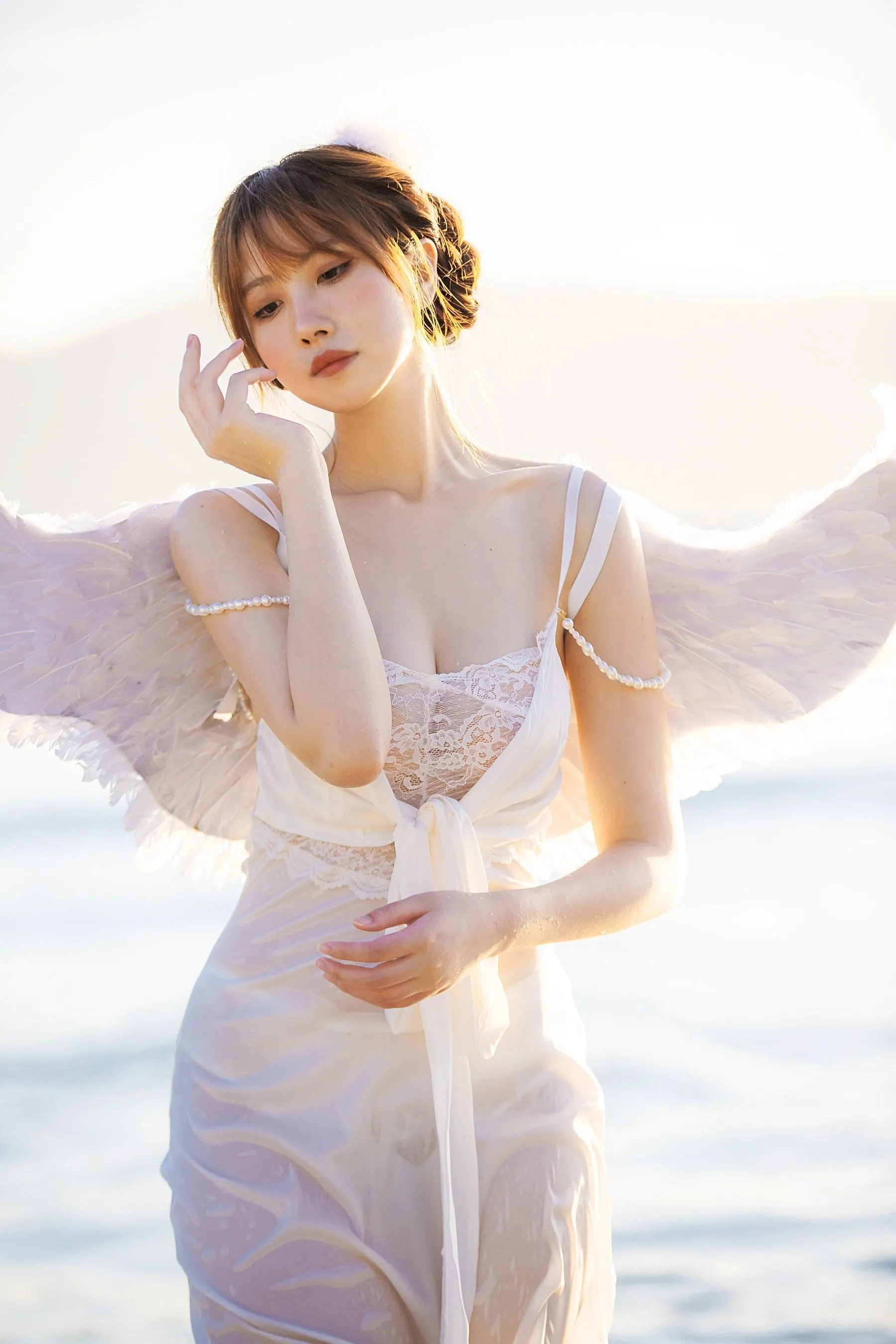 念雪ww – NO.35 海边神明少女 [50P]插图5